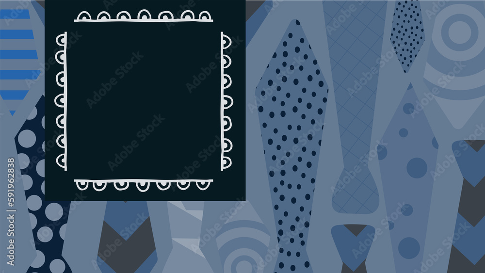 Poster digitally generated image of patterned picture frame