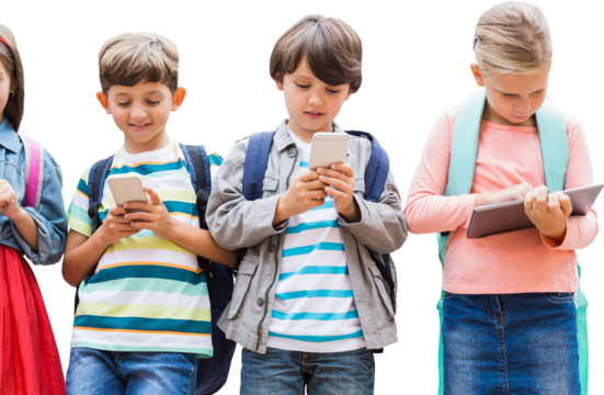 Students using technologies