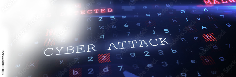 Poster cyber attack text on device screen