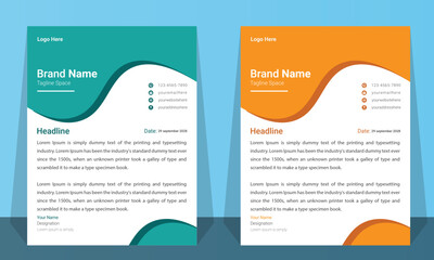 Creative And Modern Letterhead Design Template For Business or advertising.