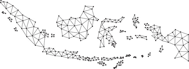 polygonal indonesia map.