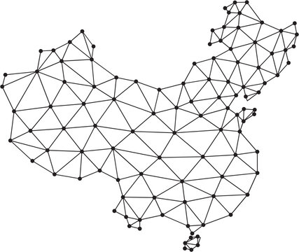 polygonal china map.	