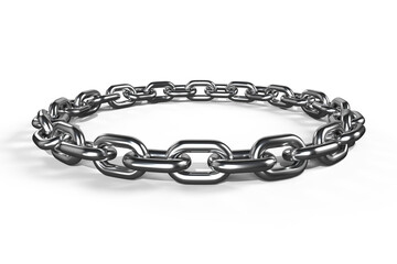 Obraz premium 3d image of round shiny silver chain