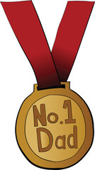 No.1 Dad medal