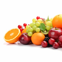 Fruits Isolated On White Background. generative AI