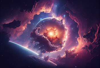 Dreamy Galaxy Backgrounds, universe space abstract background. Generative AI