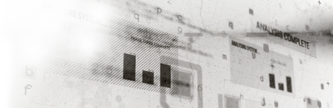 Digital composite image of graph on screen