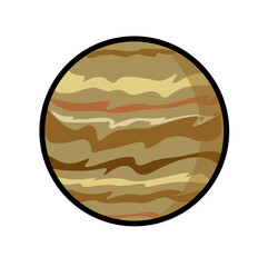 Jupiter vector. Jupiter planet, solar system. Art & Illustration