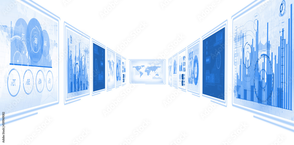 Poster digital image of business graphs and charts