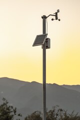 Anemometer with solar energy panel