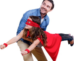 Father playing with daughter