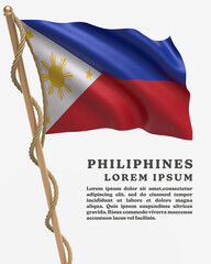 White Backround Flag Of PHILIPHINES
