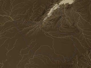 Matabeleland North, Zimbabwe. Sepia. No legend