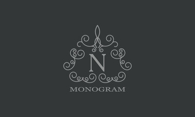 Initial letter N vector logo design for monogram, business, greeting card, sign.