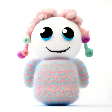 Knitted cute toy, generative AI	