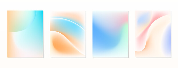 SET SOFT GRADIENT MESH FLUID BLURRED BACKGORUND DESIGN WITH COPY SPACE AREA VECTOR TEMPLATE GOOD FOR POSTER, WALLPAPER, COVER, FRAME, FLYER, SOCIAL MEDIA 