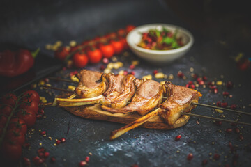 Succulent BBQ Lamb Chops: Grilled to Perfection, Tender Meat, Tasty Seasoning, Gourmet Food, Flavorful Dish, Outdoor Cooking, Delicious Dining Experience