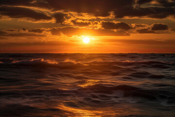 sunset over the sea created with Generative AI technology