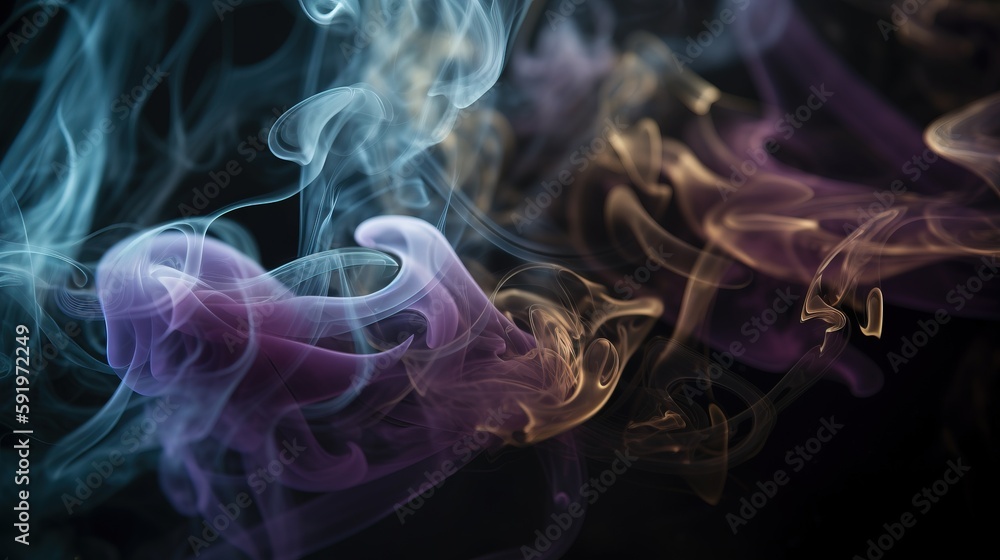 Poster a group of different colored smokes on a black background with a black background and a black backgr