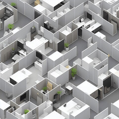 office maze, seamless pattern, Generative AI