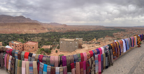 Morocco, Africa: one of the stunning clay villages in the green Dades valley near Boumalne Dades...