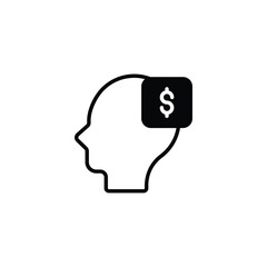 Thinking icon design with white background stock illustration