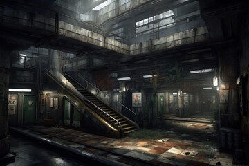 Old Metro Station Game Art Wallpaper Background