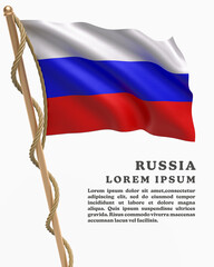 White Backround Flag Of RUSSIA