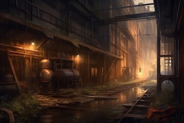 Old Factory Game Art Wallpaper Background
