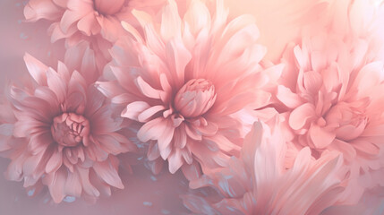 Beautiful abstract floral background with pink flowers. Generative Ai