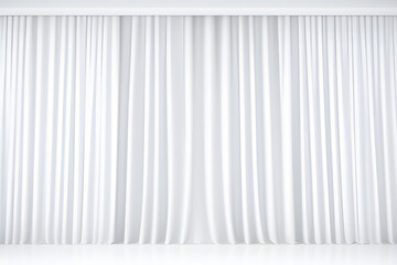 White Silk Curtains Isolated On White Background