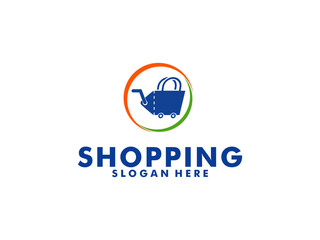 Shop Logo designs Template. Illustration vector graphic of shopping cart. Perfect for Ecommerce, sale, discount or store web element. Online Shop logo design vector