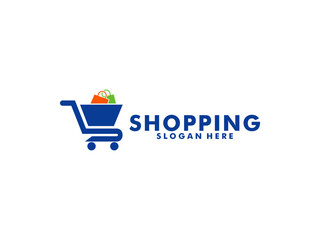 Shop Logo designs Template. Illustration vector graphic of shopping cart. Perfect for Ecommerce, sale, discount or store web element. Online Shop logo design vector