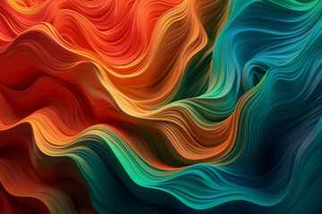Obraz premium Abstract colorful wavy background, Ai generative