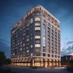 Fototapeta premium Premium luxury hotel building