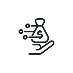 Digital revenue icon isolated on white background