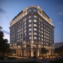 Fototapeta premium Premium luxury hotel building