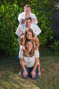 A portrait of four siblings; Moraga california united states of america