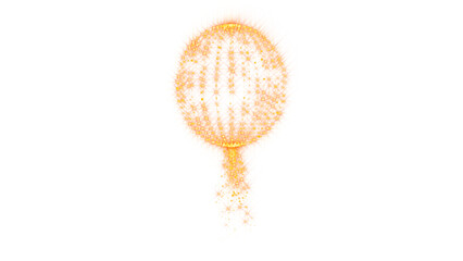 png 3d golden sphere particles, shiny and glowing, birthday balloon, new year design element, golden ball on transparent background