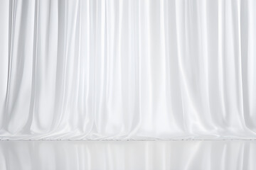 White Silk Curtain On White Background