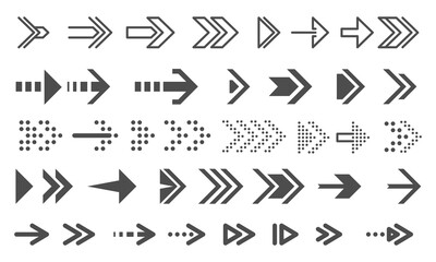 Arrow icon. Big set of vector flat arrows. Collection of concept arrows for web design, mobile apps, interface and more.