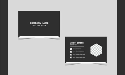 Double Sided Creative and modern business card template Personal business card with company logo White  and black colors