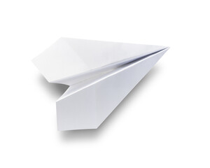 Paper plane origami isolated on a white background