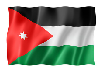 Jordanian flag isolated on white