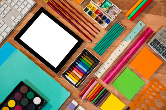 Digital tablet with various stationery