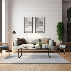 Living room Mockup realestate aesthetic, Generative AI