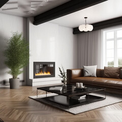 Living room Mockup realestate aesthetic, Generative AI