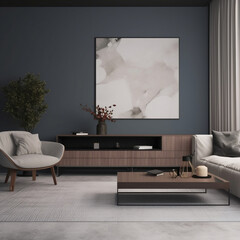 Living room Mockup realestate aesthetic, Generative AI