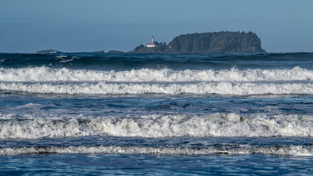 Lennard Island Lighthouse, Cox Bay Beach, Vancouver Island, British Columbia, Canada