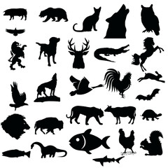 Several Animals silhouettes 